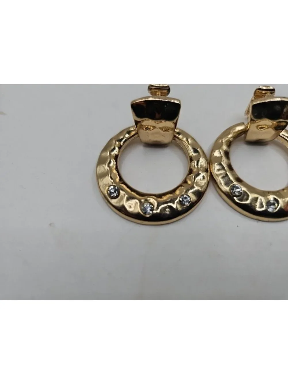 earrings clip ons gold-tone door knocker style